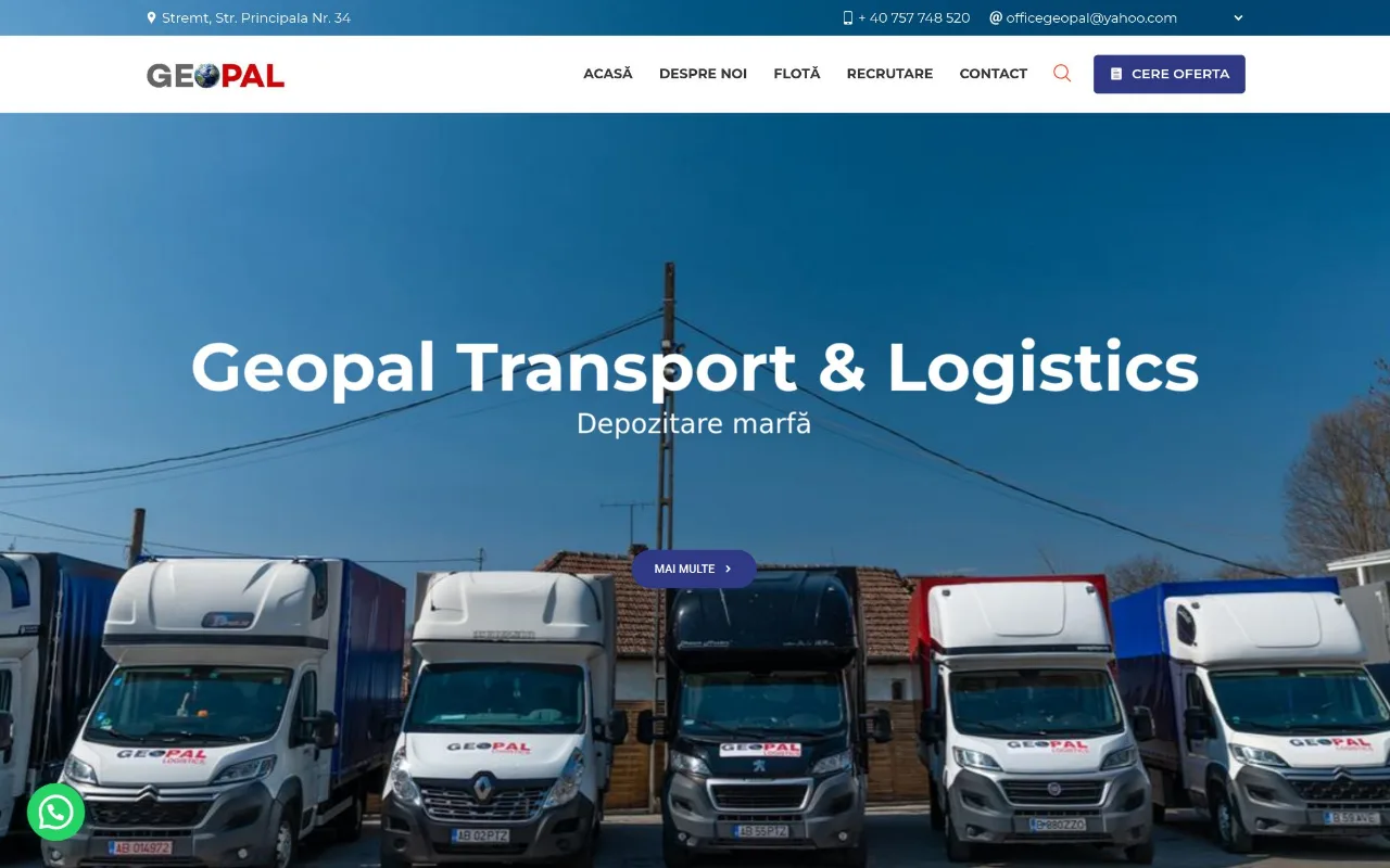 Captură din site-ul geopal.ro — Servicii foraje și fundații