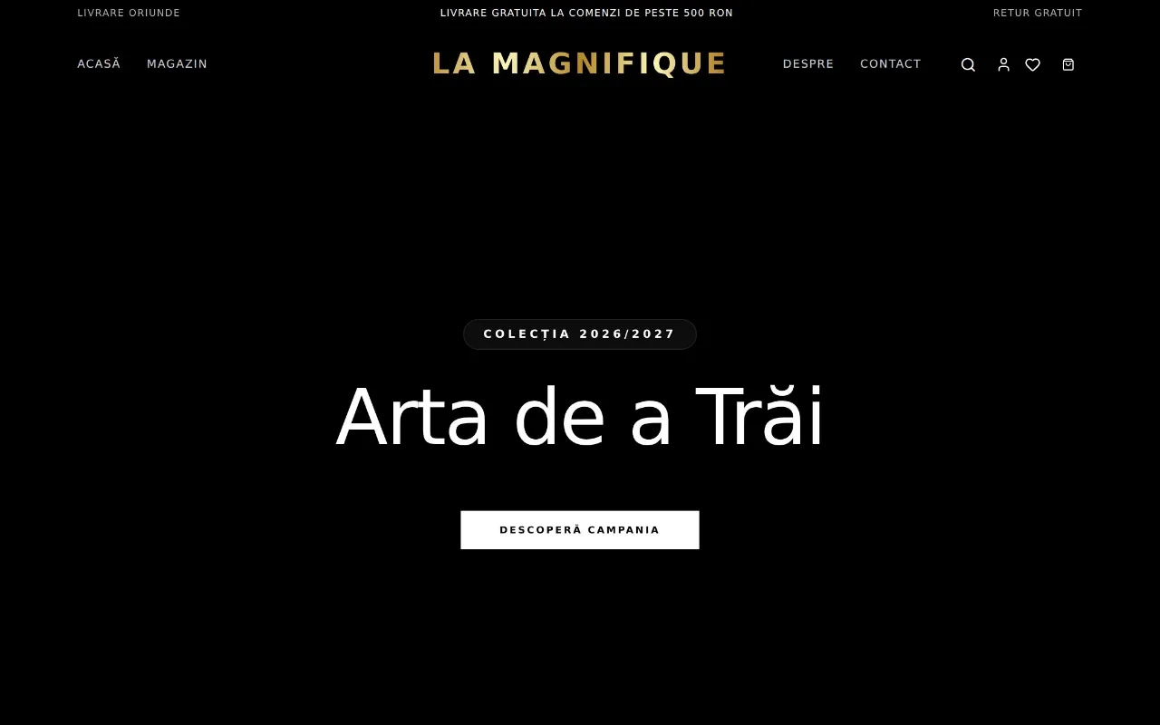 Captură din site-ul lamagnifique.ro — Magazin online haine & fashion