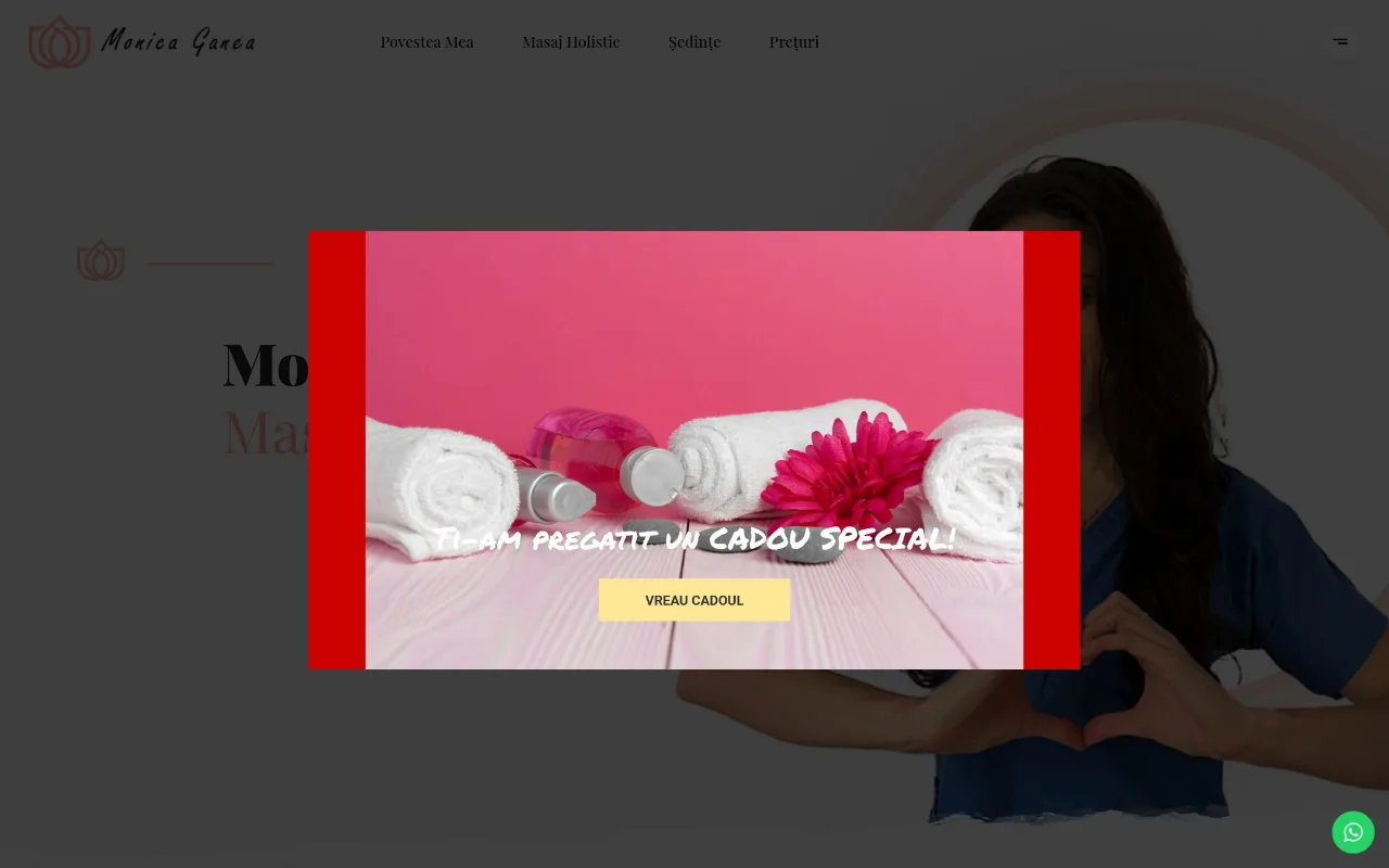 Captură din site-ul monicaganea.ro — Prezentare personală profesionistă
