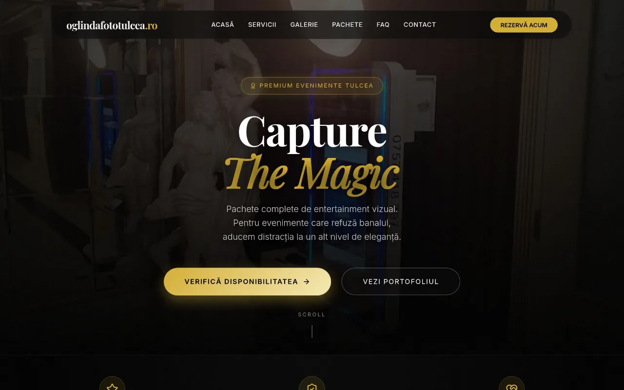 Captură din site-ul oglindafototulcea.ro — Servicii foto pentru evenimente